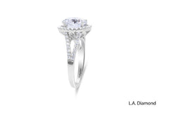18k White Gold Halo Diamond Engagement Ring