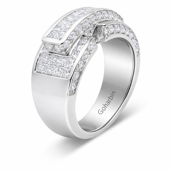 14K White Gold Diamond Round-Cut Wedding Ring (3.06 ct T.W.)