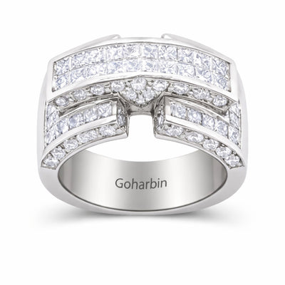 14K White Gold Diamond Round-Cut Wedding Ring (3.06 ct T.W.)