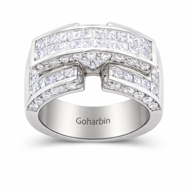 14K White Gold Diamond Round-Cut Wedding Ring (3.06 ct T.W.)