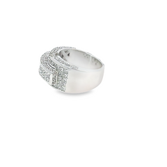 18k White Gold Diamond Bezel Corner Princess Cut Wedding Band 3.60c - LA DIAMOND
