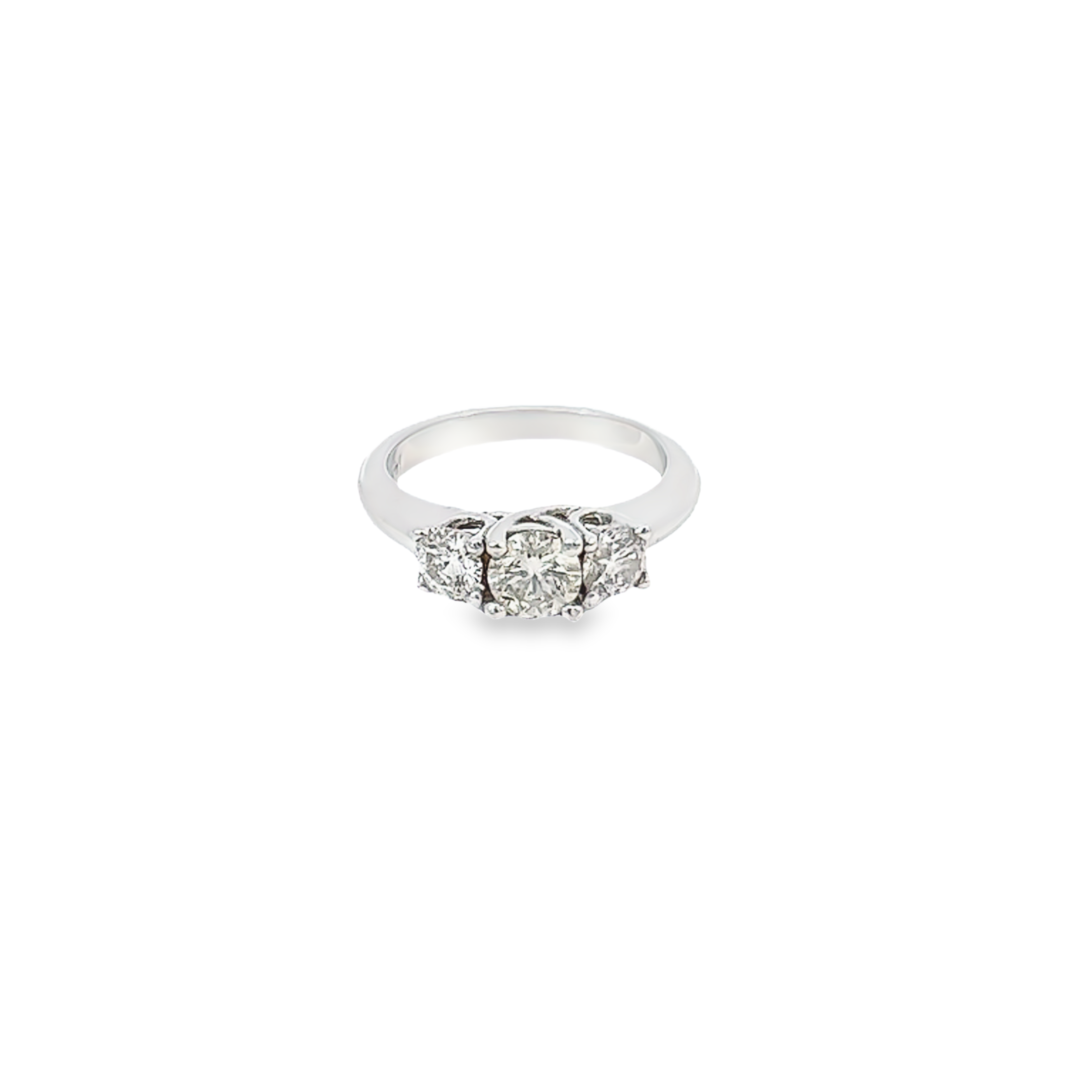 14k White Gold Diamond 1.20 CT. T.W. Princess-Cut Diamond Three Stone Engagement Ring 14 1.20c - LA DIAMOND
