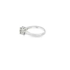 14k White Gold Diamond 1.20 CT. T.W. Princess-Cut Diamond Three Stone Engagement Ring 14 1.20c - LA DIAMOND