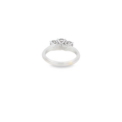 14k White Gold Diamond 1.20 CT. T.W. Princess-Cut Diamond Three Stone Engagement Ring 14 1.20c - LA DIAMOND