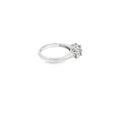 14k White Gold Diamond 1.20 CT. T.W. Princess-Cut Diamond Three Stone Engagement Ring 14 1.20c - LA DIAMOND