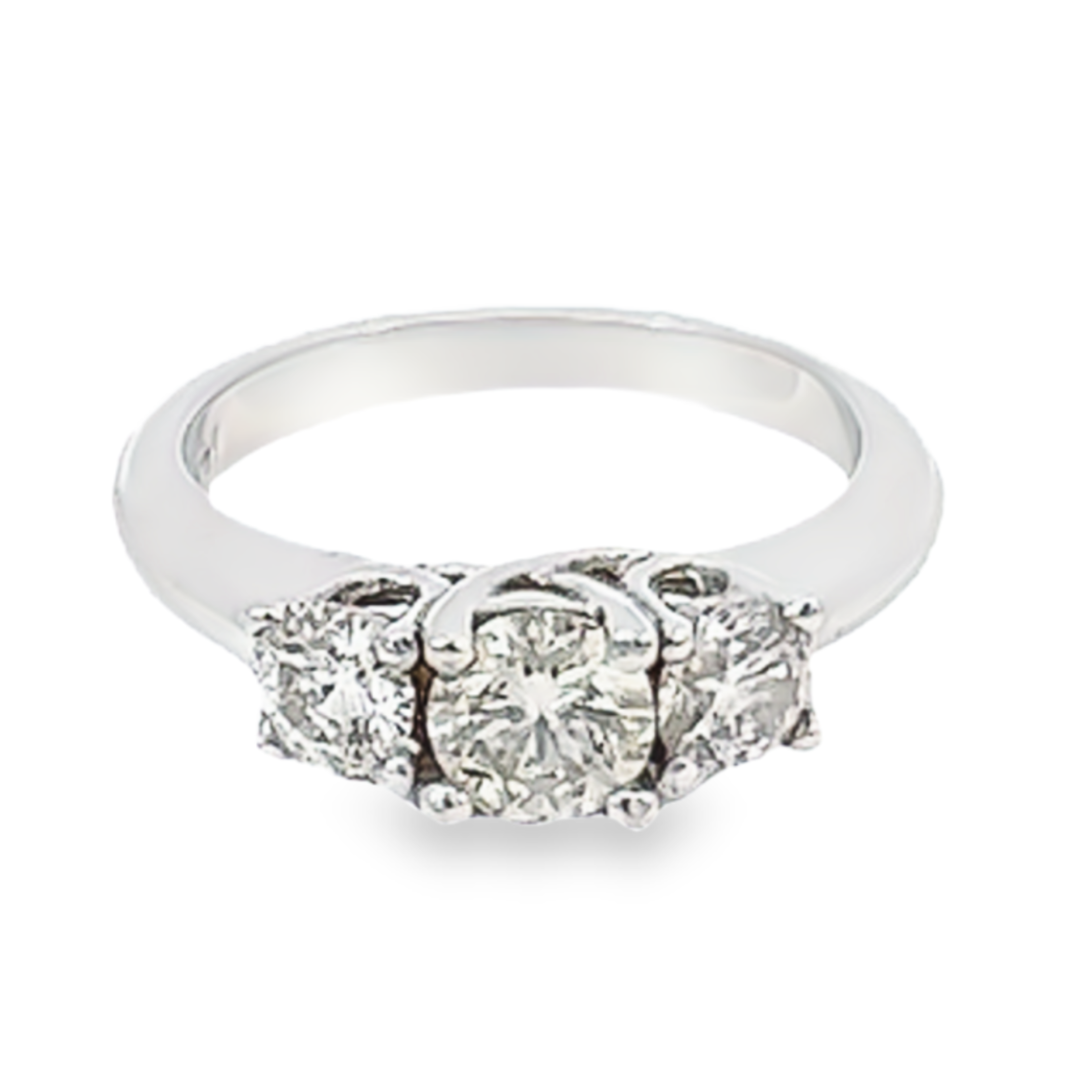 14k White Gold Diamond 1.20 CT. T.W. Princess-Cut Diamond Three Stone Engagement Ring 14 1.20c - LA DIAMOND