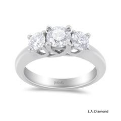 14k White Gold Diamond 1.20 CT. T.W. Princess-Cut Diamond Three Stone Engagement Ring 14 1.20c - LA DIAMOND