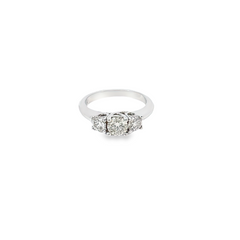 14k White Gold Diamond 1.20 CT. T.W. Princess-Cut Diamond Three Stone Engagement Ring 14 1.20c - LA DIAMOND