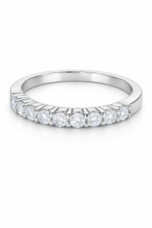 14K White Gold Round Diamond Wedding Ring (0.45 ct)