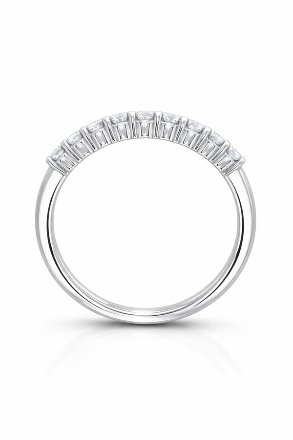 14K White Gold Round Diamond Wedding Ring (0.45 ct)