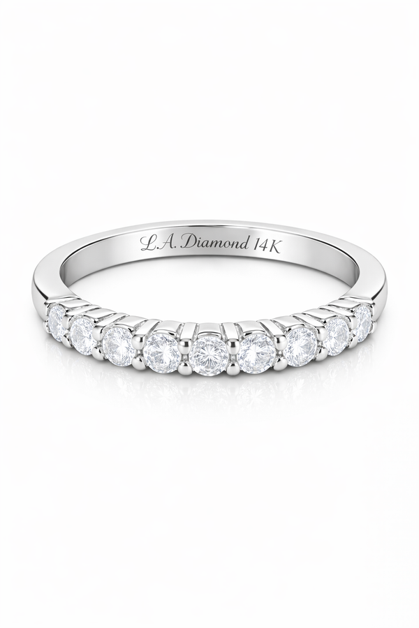 14K White Gold Round Diamond Wedding Ring (0.45 ct)
