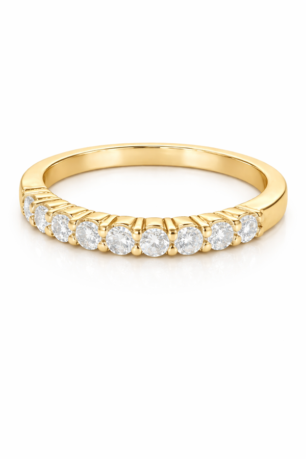14K White Gold Round Diamond Wedding Ring (0.45 ct)