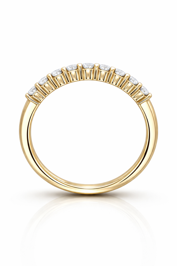 14K White Gold Round Diamond Wedding Ring (0.45 ct)