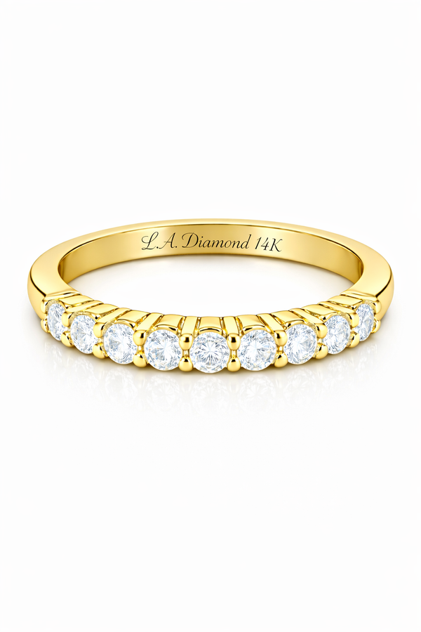 14K White Gold Round Diamond Wedding Ring (0.45 ct)