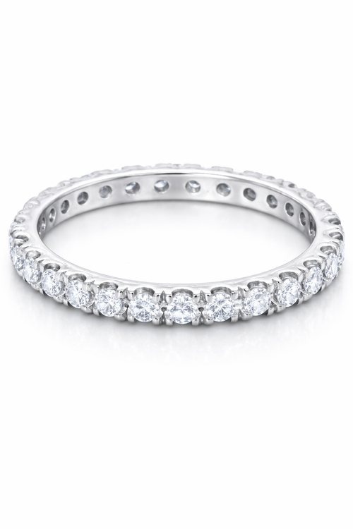 14K White Gold Round Diamond Eternity Band (0.75 ct) - Light Weight Band - '43472