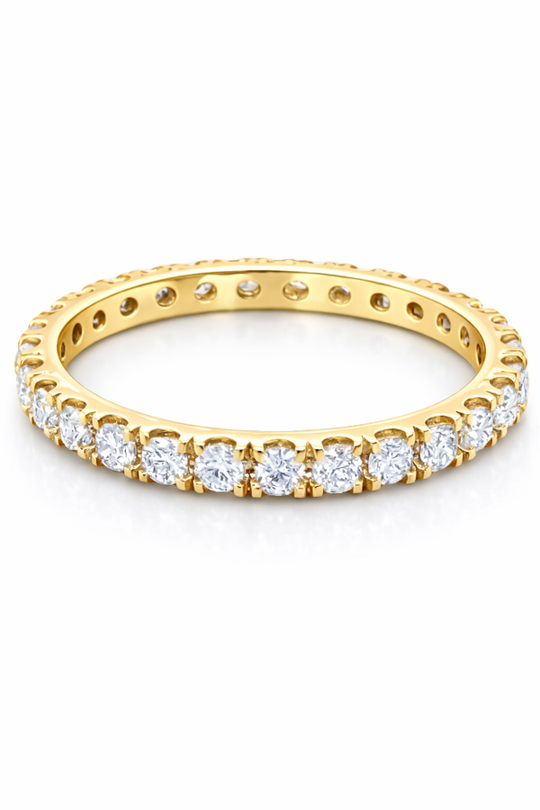 14K White Gold Round Diamond Eternity Band (0.75 ct) - Light Weight Band