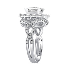 14K White Gold Round Diamond Engagement Semi-Mount (1.50 ct)