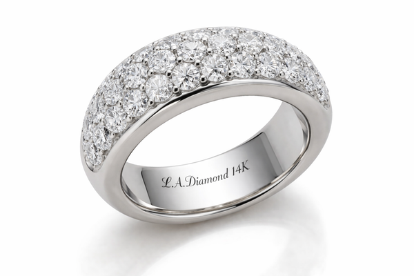14K White Gold Round Diamond Eternity Band (1.86ct)