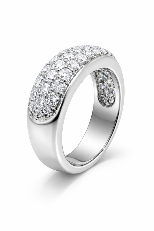 14K White Gold Round Diamond Eternity Band (1.86ct)