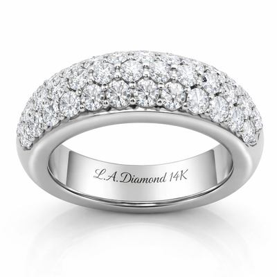 14K White Gold Round Diamond Eternity Band (1.86ct)