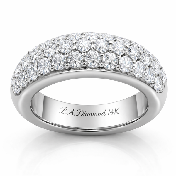 14K White Gold Round Diamond Eternity Band (1.86ct)