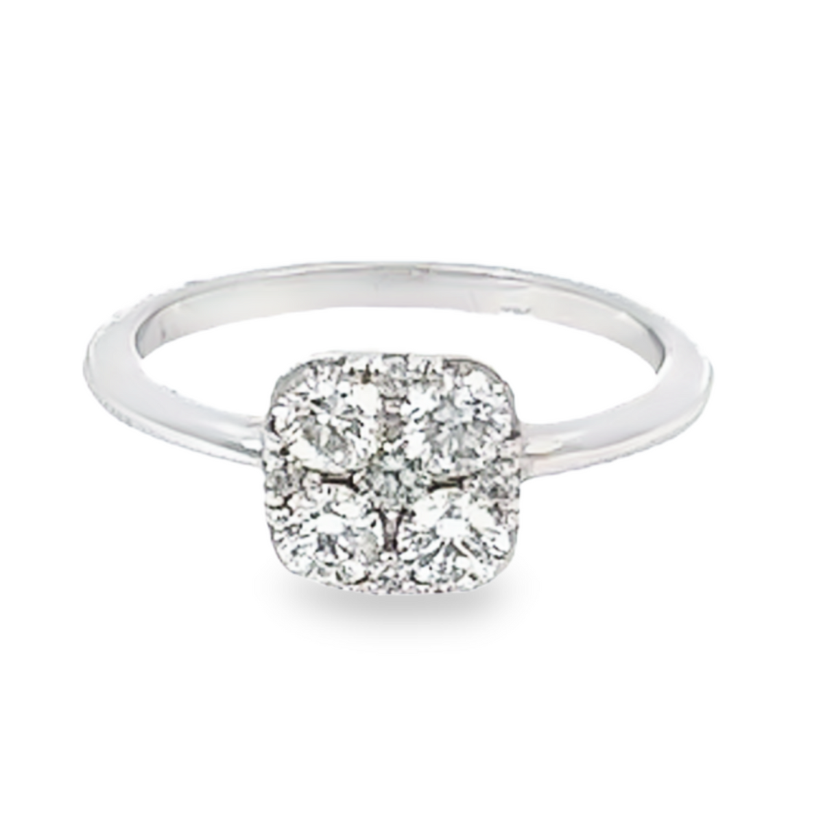 14k White Gold Diamond Round Cut Engagement Ring 1.20c - LA DIAMOND