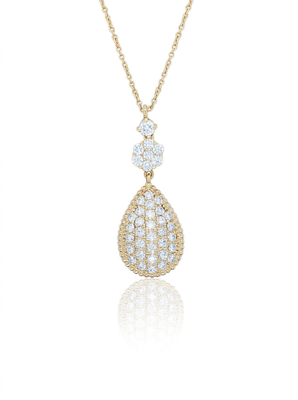 18K White Gold Diamond Pear-Cut Teardrop Pendant (2.83 ct) - '44517