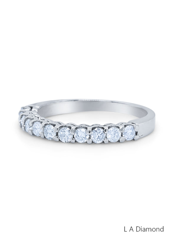 14K White Gold Round Diamond Wedding/Eternity Band (0.95 ct)