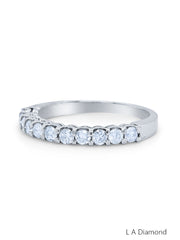 14K White Gold Round Diamond Wedding/Eternity Band (0.95 ct)