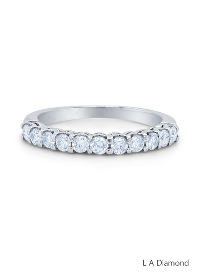 14K White Gold Round Diamond Wedding/Eternity Band (0.95 ct)