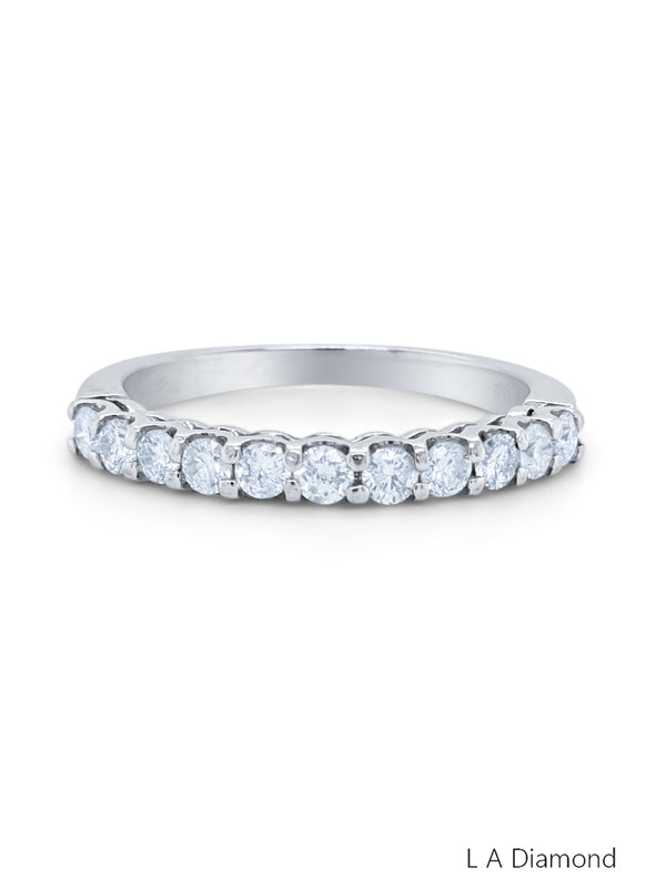 14K White Gold Round Diamond Wedding/Eternity Band (0.95 ct)