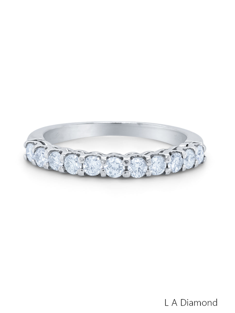 14K White Gold Round Diamond Wedding/Eternity Band (0.95 ct)