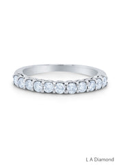 14K White Gold Round Diamond Wedding/Eternity Band (0.95 ct)