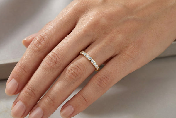 14K White Gold Diamond Round Cut Wedding Ring (0.75 ct)