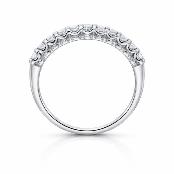 14K White Gold Diamond Round Cut Wedding Ring (0.75 ct)