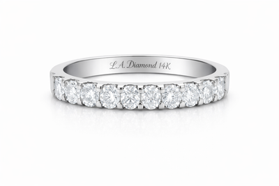 14K White Gold Diamond Round Cut Wedding Ring (0.75 ct)