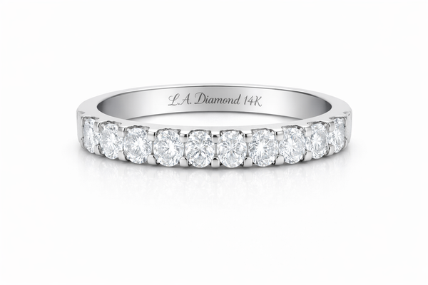 14K White Gold Diamond Round Cut Wedding Ring (0.75 ct)