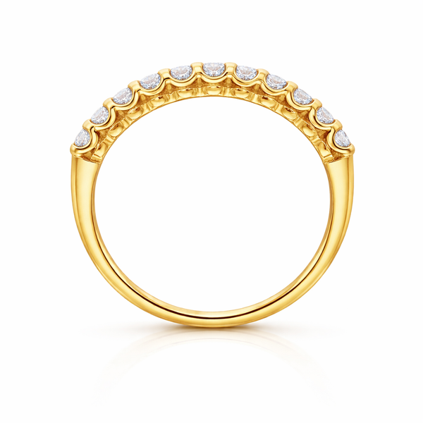 14K White Gold Diamond Round Cut Wedding Ring (0.75 ct)