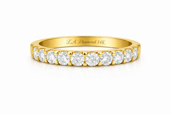 14K White Gold Diamond Round Cut Wedding Ring (0.75 ct)