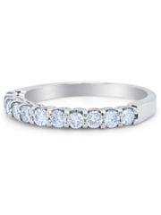 14K White Gold Diamond Round Cut Wedding Ring .75c