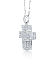 14K White Gold Round Diamond Cross Pendant (0.46 ct)