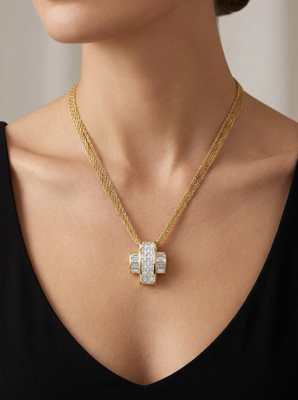 18K White Gold Diamond Cross Pendant (1.51 ct) - '44939