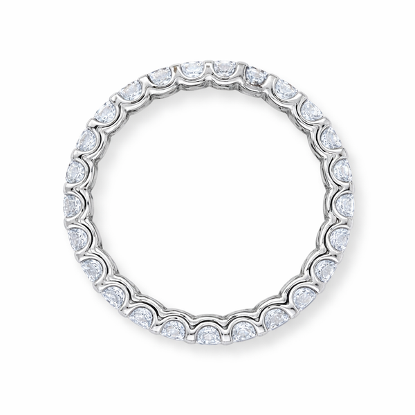 14K White Gold Diamond Round Cut Eternity Ring (1.57 ct)