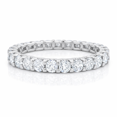 14K White Gold Diamond Round Cut Eternity Ring (1.57 ct)