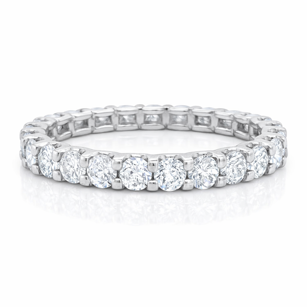 14K White Gold Diamond Round Cut Eternity Ring (1.57 ct)