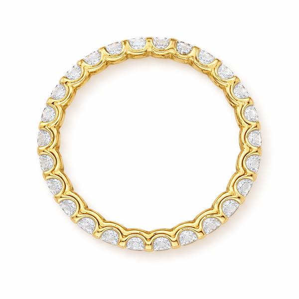 14K White Gold Diamond Round Cut Eternity Ring (1.57 ct)