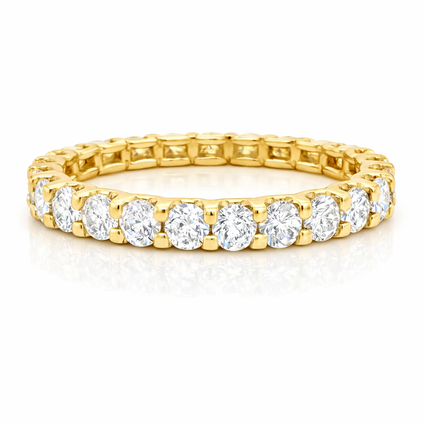 14K White Gold Diamond Round Cut Eternity Ring (1.57 ct)