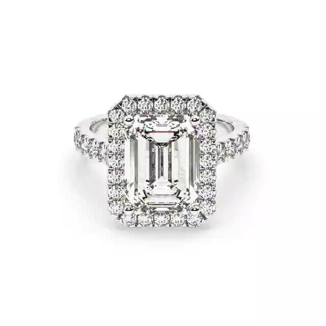 6.GR GOLD 18 .96 ROUND DIA  CTR 4,35 GIA CERTIFIED Engagement Ring in White Gold