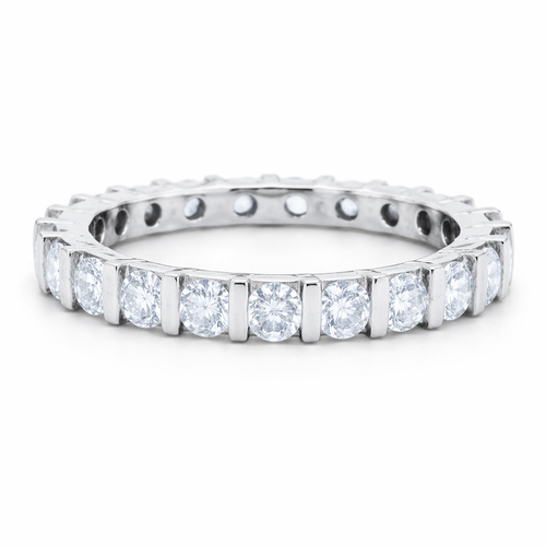 Platinum White Gold Round Diamond Eternity Wedding Ring (1.76 ct) - '50114