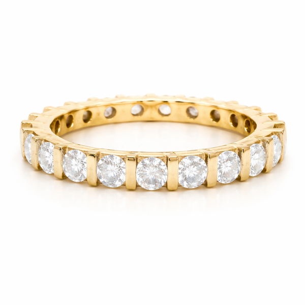 Platinum White Gold Round Diamond Eternity Wedding Ring (1.76 ct)